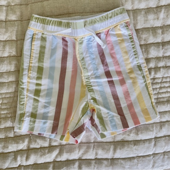 Janie and Jack Pastel Striped Oxford Pull-On Toddler Short Sie 18-24 - Picture 2 of 5